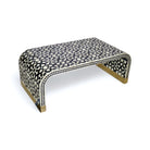 Fez Bone Inlay Coffee Table with Arabesque Pattern- Black