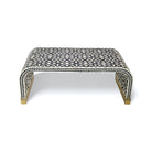 Fez Bone Inlay Coffee Table with Arabesque Pattern- Black