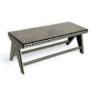 GEOMETRIC PATTERNED BONE INLAY BENCH