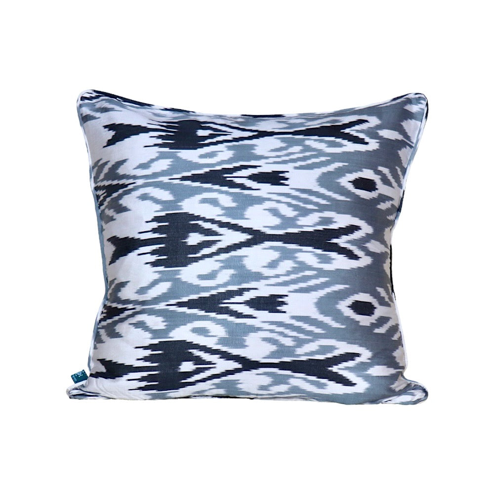 Grey & Black Ikat Pillow