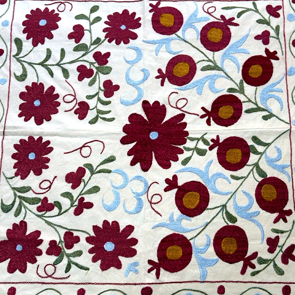 Hand-Embroidered Suzani Tablecloth