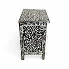 Handcrafted Black Bone Inlay Nightstand Table