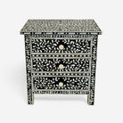 Handcrafted Black Bone Inlay Nightstand Table
