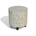 Handcrafted Bone Inlay Table with Black Dots