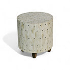 Handcrafted Bone Inlay Table with Black Dots