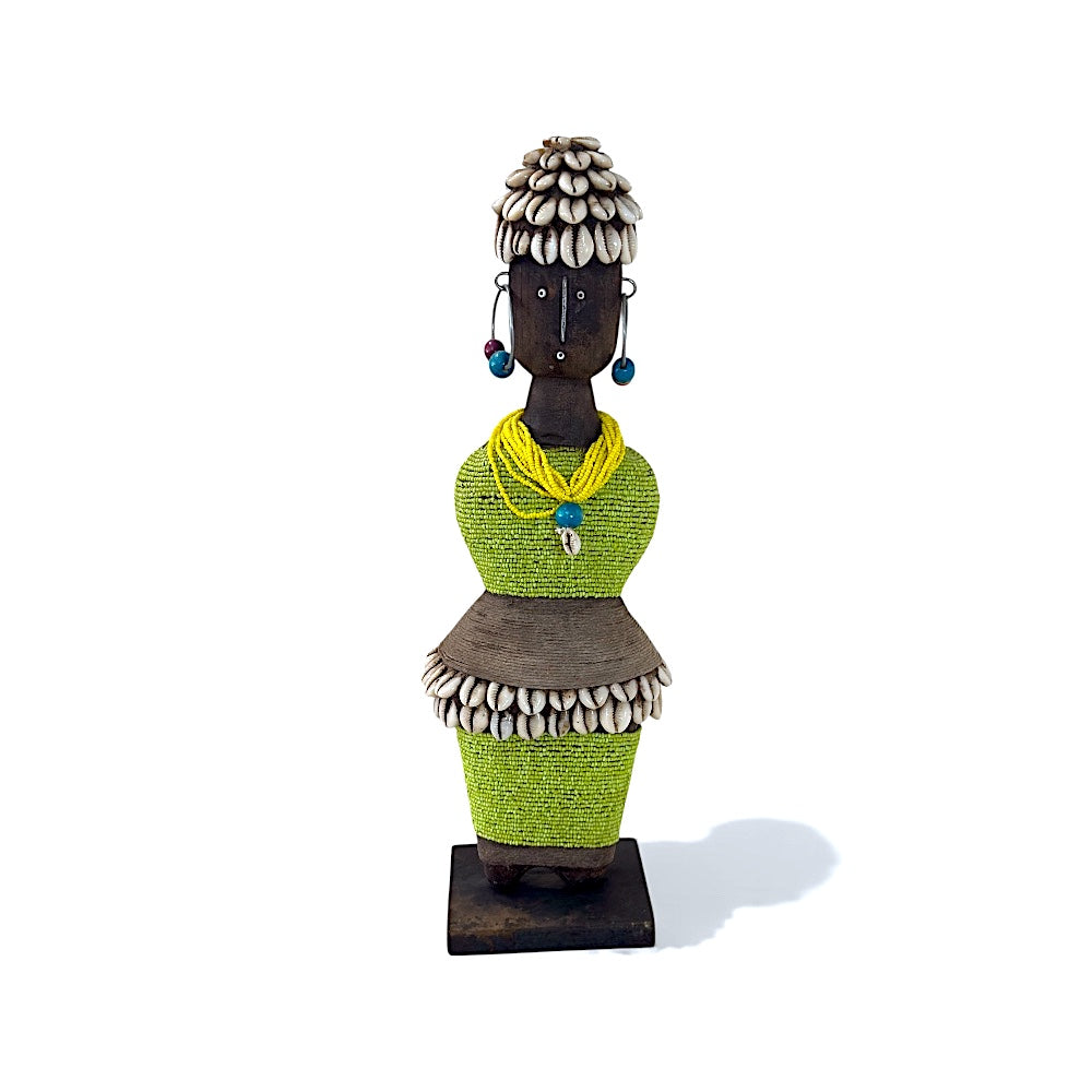 Handmade Namji Beaded Doll- Lime