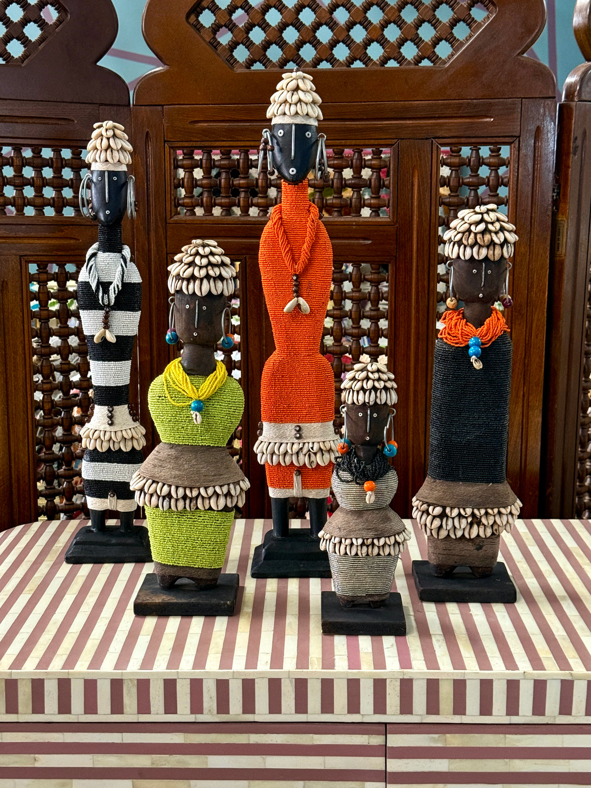 Handmade Namji Beaded Doll- Oranges