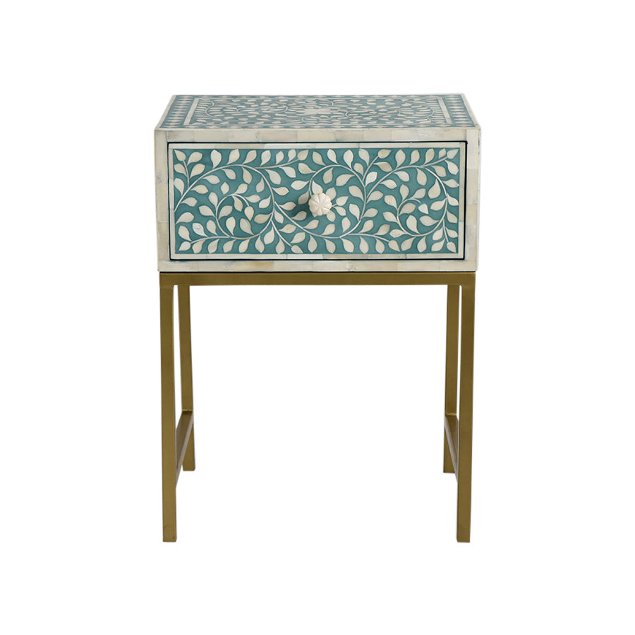 Bone Inlaid Bedside Table
