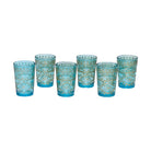 Morada Moroccan Tea Glasses Set of 6- Turquoise