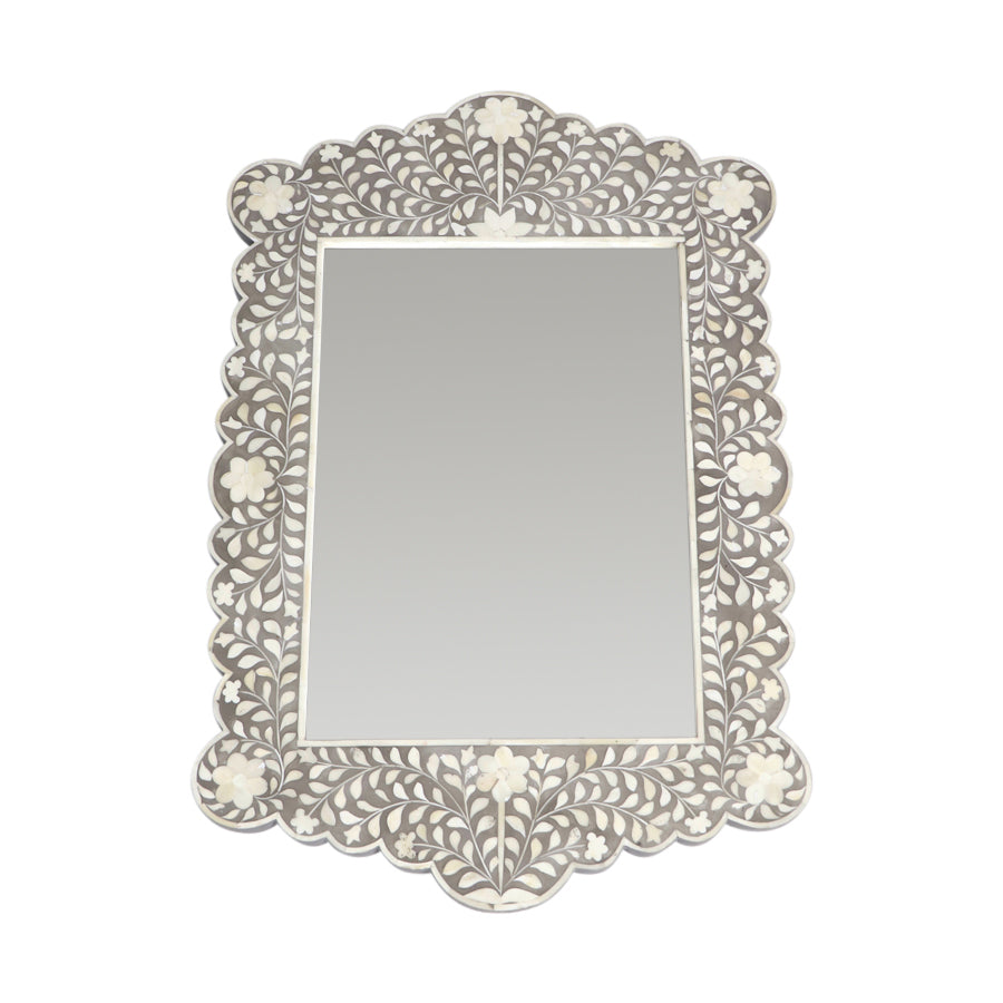 Bone Inlay Mirror- Tangier Grey