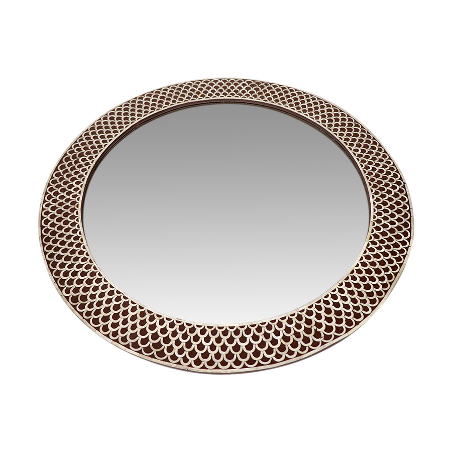 Rita Round Bone Inlay Mirror