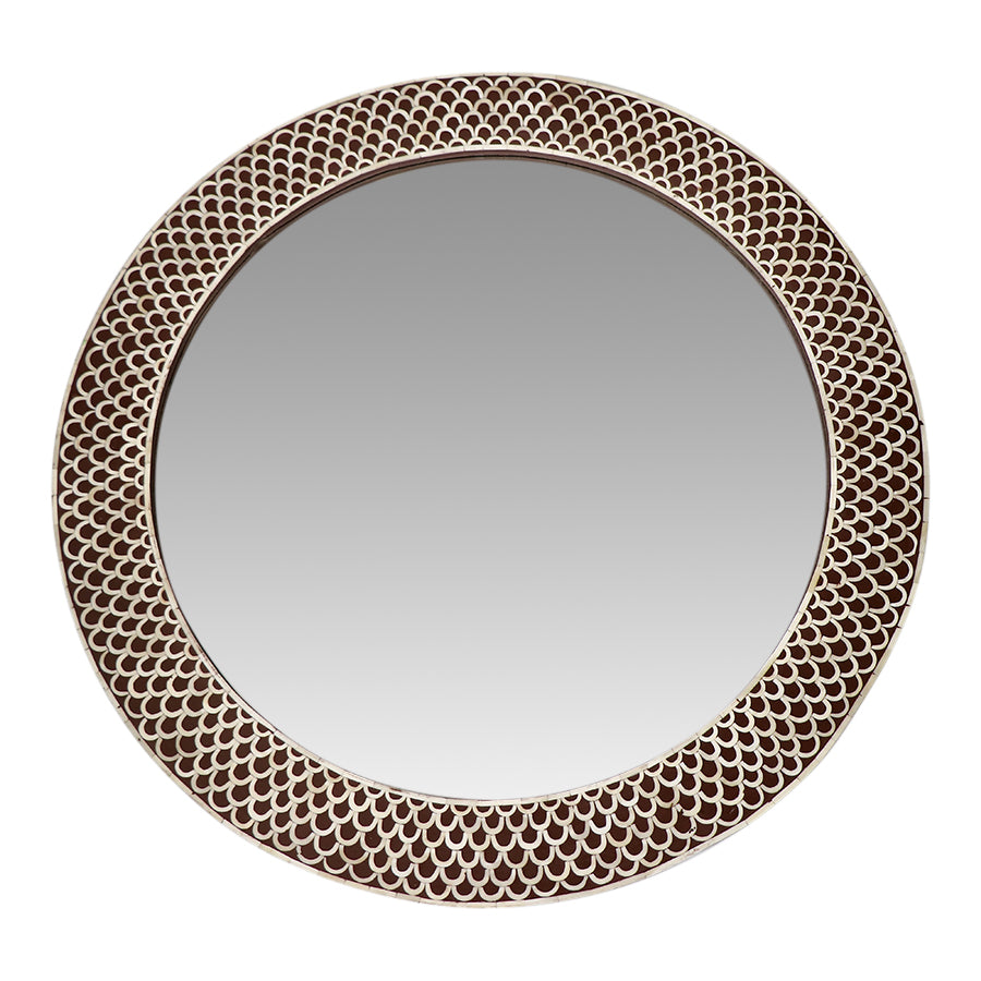 Round Bone Inlay Mirror