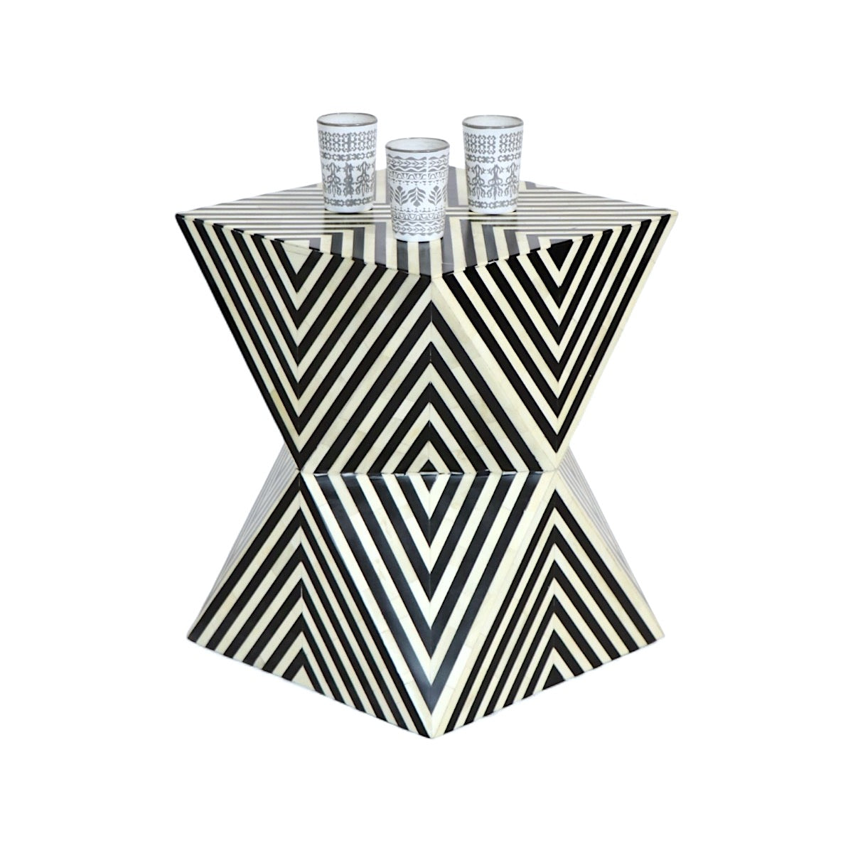 Infinity Charm Bone Inlay Side Table