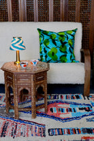 Lime Velvet Ikat Pillow