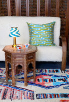 Lime Velvet Ikat Pillow