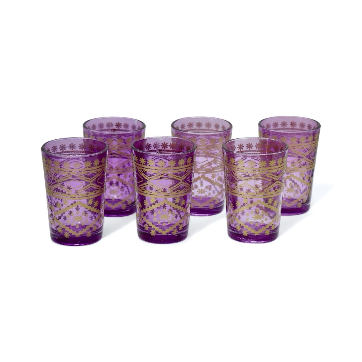 Morada Moroccan Tea Glasses Set of 6- Purple