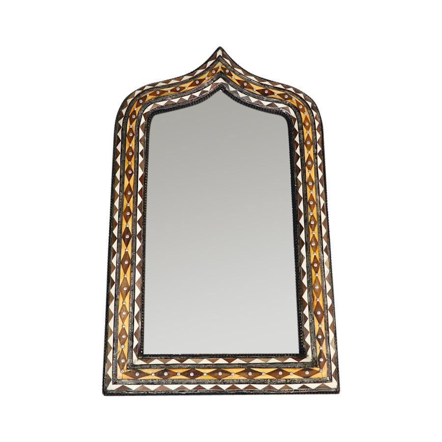 Moroccan Bone Inlaid Arch Mirror