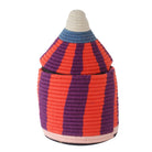 Moroccan Bread Basket, Coral & Purple