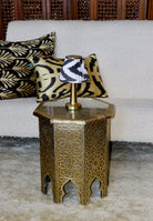 Moroccan Golden Metal Side Table