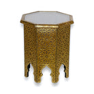 Moroccan Golden Metal Side Table