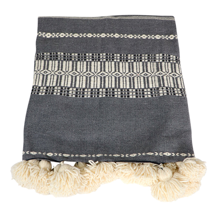 Batania Moroccan Pom Pom Blanket
