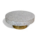 Mother Of Pearl Inlay White Coffee Table