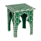 Pruna Bone Inlay Stool - Black Berry