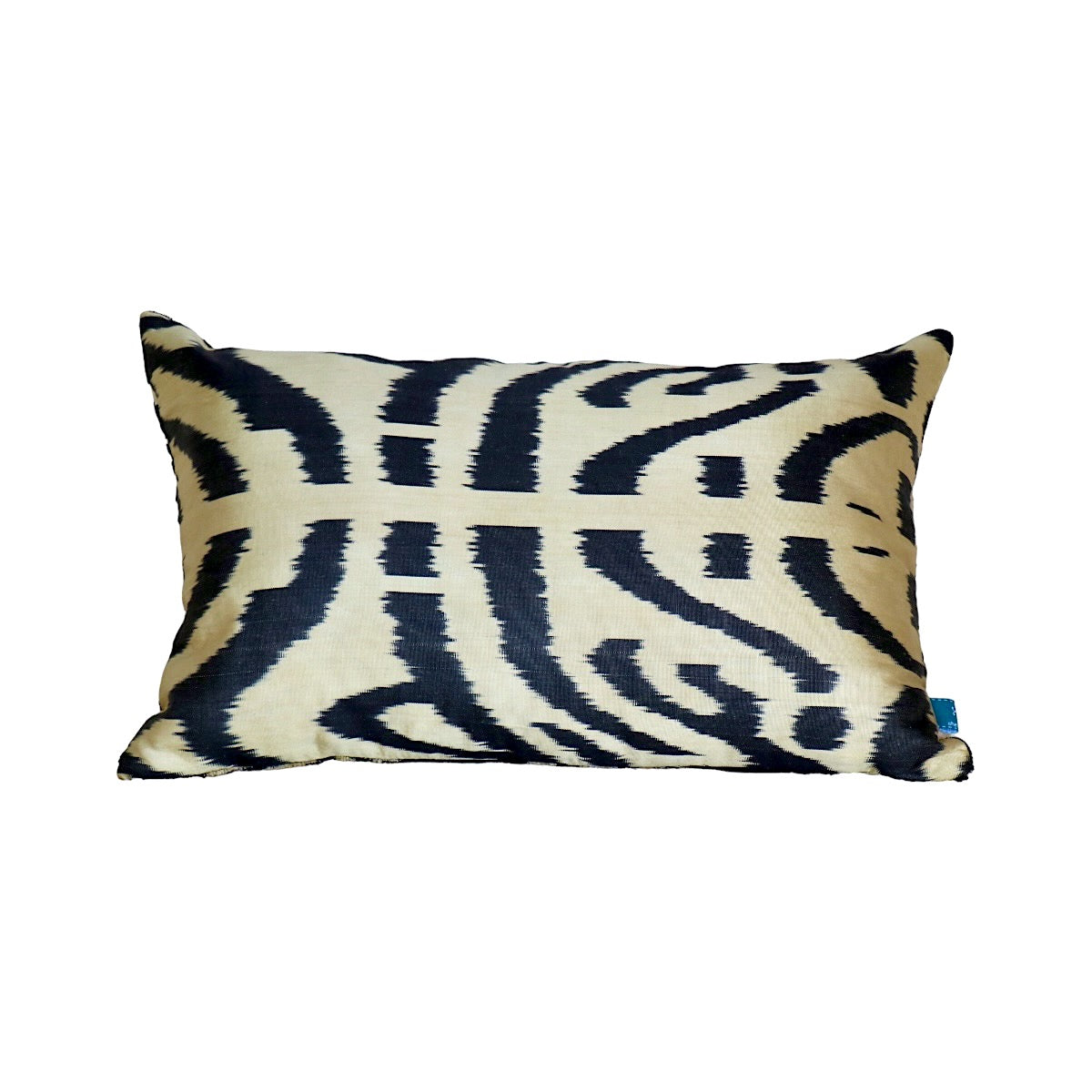 Rectangular Black & Gold Ikat Velvet Pillow