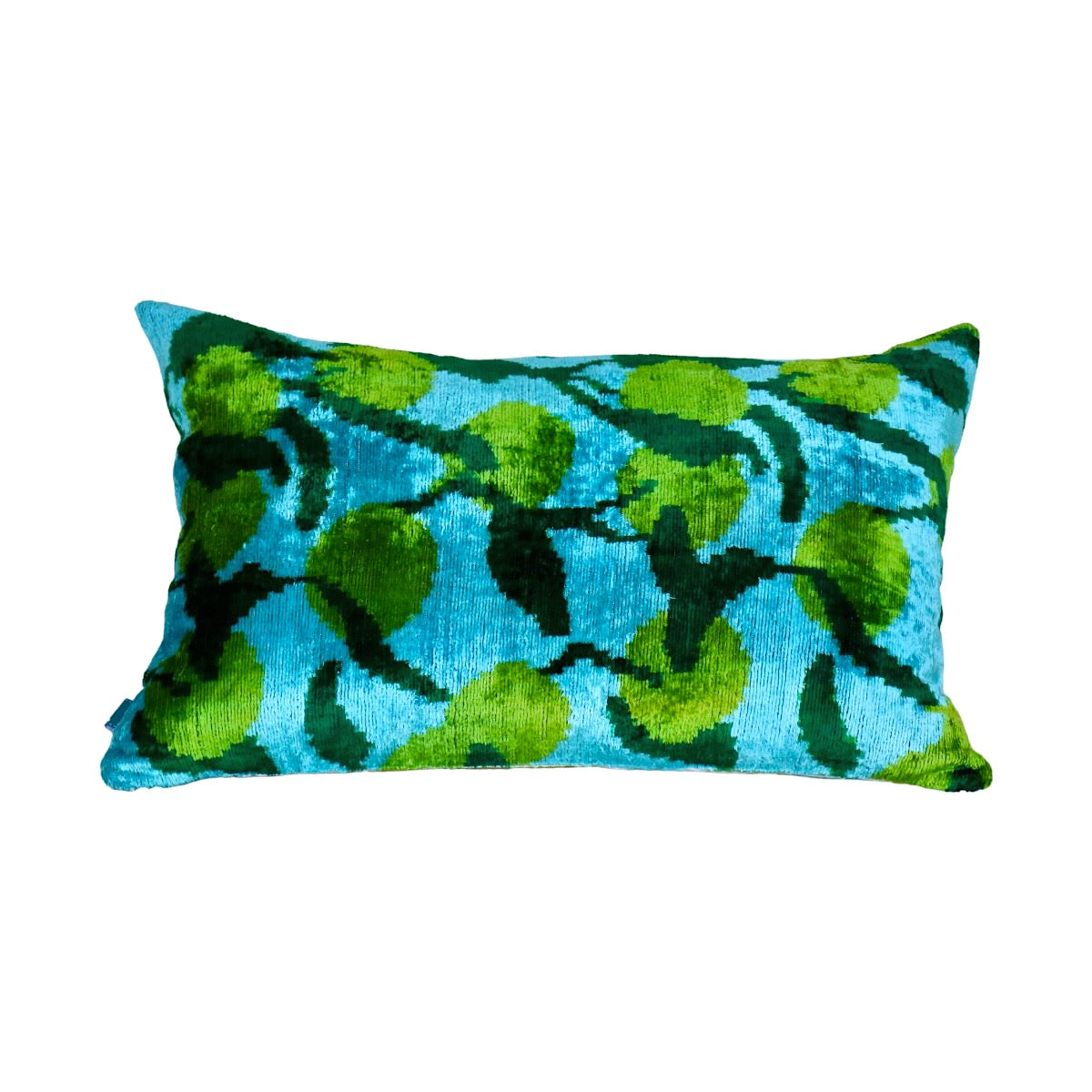 Rectangular Lime Ikat Velvet Pillow