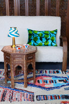 Rectangular Lime Ikat Velvet Pillow