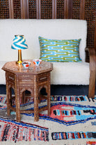 Rectangular Lime Ikat Velvet Pillow