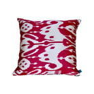 Red Trefle Velvet Ikat Pillow