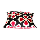 Red Trefle Velvet Ikat Pillow