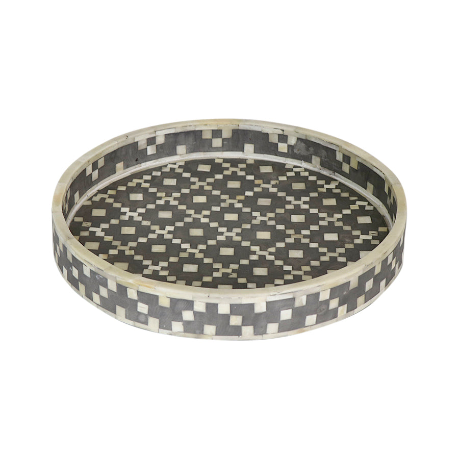 Bone Inlay Round Tray
