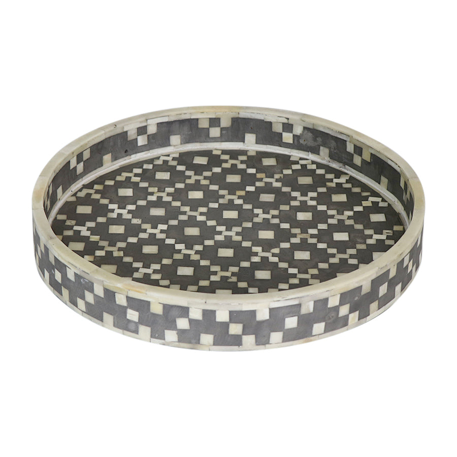 Bone Inlay Round Tray