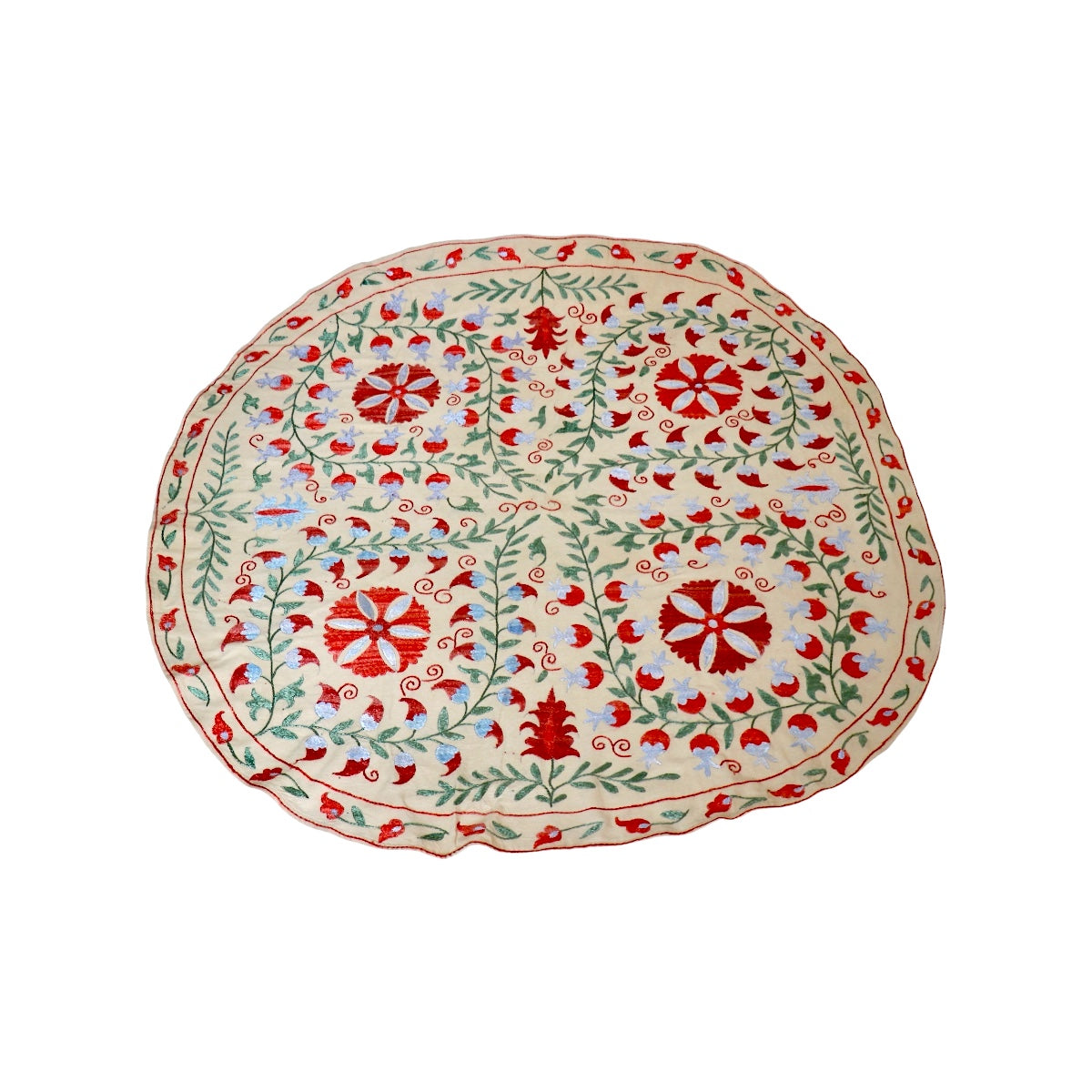 Round Suzani Embroidered Table Cloth