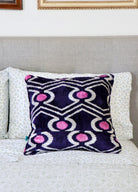 Samarkand Plum Ikat Velvet Pillow