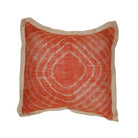 Tie dye orange burlap pillow
