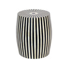 Striped Bone & Resin Table/ Stool- Black