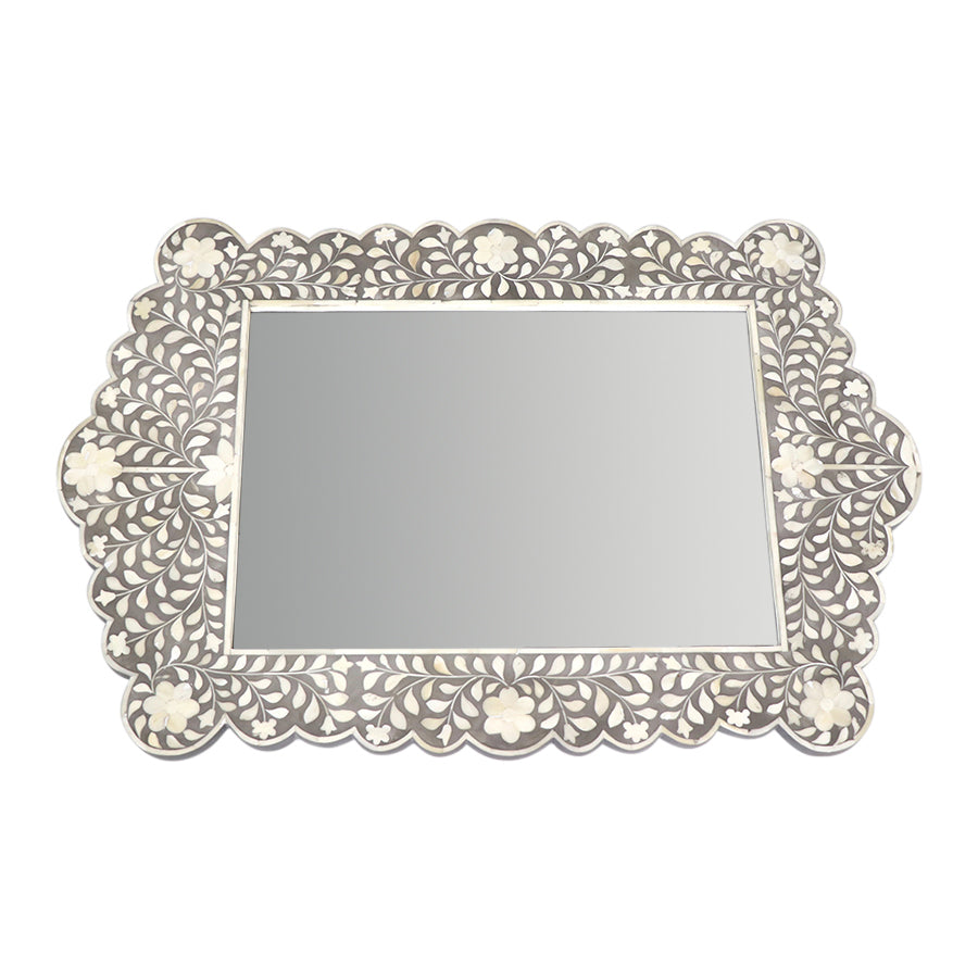 Bone Inlay Mirror- Tangier Grey