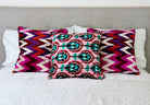 Royal Fuchsia Velvet Ikat Pillows