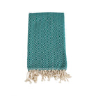 Zig Zag  Organic Cotton Turkish Towel- Teal
