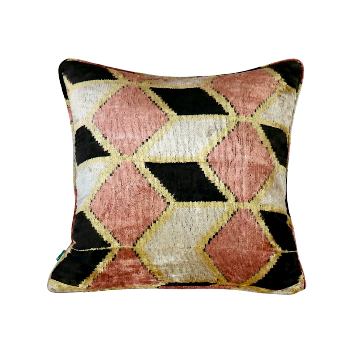 Blush Royale Velvet Ikat Pillow