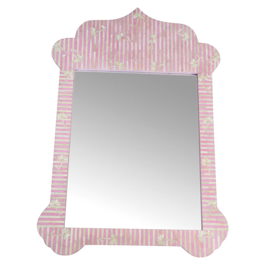 Taj Bone Inlay Mirror - Pink